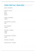 NURA 1500 Test 1 Meds NSU Questions And Answers Rated A&plus;