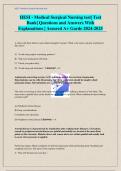 HESI - Medical Surgical Nursing test| Test Bank| Questions and Answers With Explanations | Assured A+ Garde 2024-2025