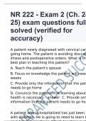 NR 222 - Exam 2 (Ch. 24 & 25) exam questions fully solved (verified for accuracy)