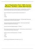 Age of Exploration Test &vert; 100&percnt; Correct Answers &vert; Verified &vert; Latest 2024 Version