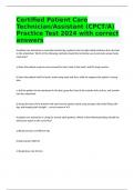 Certified Patient Care Technician&sol;Assistant &lpar;CPCT&sol;A&rpar; Practice Test 2024 with correct answers