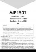  MIP1502 Assignment 2 (ANSWERS) 2024 - DISTINCTION GUARANTEED