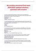 Ati nutrition proctored final exam  2024/2025 updated solutions - questions with answers