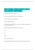 EMT FINAL EXAM WITH 100 &percnt; ACCURATE ANSWERS