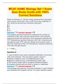 MCAT AAMC Biology Set 1 Exam Quiz Study Guide with 100&percnt; Correct Solutions