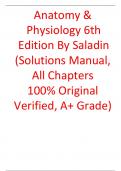 Test Bank For  Anatomy & Physiology 6th Edition By Saladin