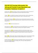 NR 599 NP Nursing Informatics for Advanced Practice exam Questions and Complete Solutions Graded A+