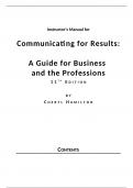 Buy Official© Solutions Manual for Communicating for Results A Guide for Business and the Professions, Hamilton,11e