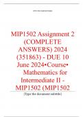 Exam &lpar;elaborations&rpar; PYC4805 Assignment 2 &lpar;COMPLETE ANSWERS&rpar; 2024 &lpar;594952&rpar; - DUE 24 June 2024 &bull;&Tab;Course &bull;&Tab;Developmental Psychology - PYC4805 &lpar;PYC4805&rpar; &bull;&Tab;Institution &bull;&Tab;University Of South Africa &lpar;Unisa&rpar; &bull;&Tab;Book &bull;&Tab;Developmental Psychology PYC4805 Assignment 2 