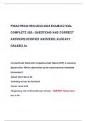 PEDIATRICS HESI 2023-2024 EXAM|ACTUAL  COMPLETE 365+ QUESTIONS AND CORRECT  ANSWERS|VERIFIED ANSWERS |ALREADY  GRADED A+