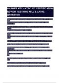 ANSWER KEY - MTTC 107 CERTIFICATION REVIEW TESTNIMS MILL & LATHE OPERATOR