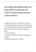 PROCUREMENT MANAGEMENT NEWEST 2024  EXAM &vert;COMPLETE 40 QUESTIONS WITH  CORRECT ANSWERS &lpar;VERIFIED ANSWERS &rpar; ALREADY GRADED A&plus;&period;