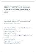 SOCRA CCRP CERTIFICATION EXAM &vert;2023-2024  ACTUAL EXAM WITH COMPLETE SOLUTIONS &vert;A  GRADE