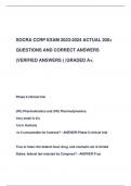 SOCRA CCRP EXAM 2023-2024 ACTUAL 200+  QUESTIONS AND CORRECT ANSWERS  (VERIFIED ANSWERS ) |GRADED A+.