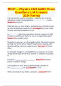 MCAT -- Physics 2024 AAMC Exam Questions and Answers  2024 Review
