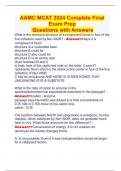 AAMC MCAT 2024 Complete Final Exam Prep  Questions with Answers