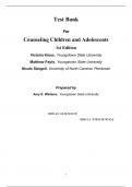 Test Bank For Counseling Children and Adolescents, 1st Edition by Victoria E. Kress, Matthew J. Paylo, Nicole Stargell