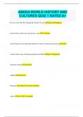 ABEKA WORLD HISTORY AND CULTURES QUIZ 1 RATED A&plus;