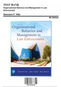 Test Bank for Organizational Behavior and Management in Law Enforcement&comma; 4th Edition by Gennaro F&period; Vito&comma; 9780135186206&comma; Covering Chapters 1-12 &vert; Includes Rationales
