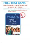 Test Bank for Wong's Nursing Care of Infants and Children 12th Edition Hockenberry (2024), by Marilyn J. Hockenberry  All Chapters 1-34 included