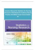 Solution Manual for Statistics for Nursing Research A Workbook for Evidence-Based Practice 3rd Edition Susan Grove Daisha A+