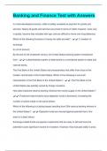 Banking and Finance Test with Answers