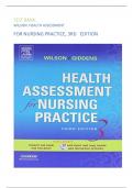 TEST BANK&colon; WILSON&colon; HEALTH ASSESSMENT FOR NURSING PRACTICE&comma; 3RD EDITION
