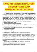 TNCC 9th Edition FINAL TEST 25 QUESTIONS  AND  ANSWERS  2024 UPDATED