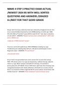 NBME 4 STEP 3 PRACTICE EXAM ACTUAL &sol;NEWEST 2024 85 WITH WELL SORTED QUESTIONS AND ANSWERS &sol;GRADED A&plus;&sol;BEST FOR THAT GOOD GRADE   