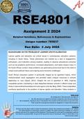 RSE4801 Assignment 2 (COMPLETE ANSWERS) Semester 1 2024 (705037) - DUE 3 July 2024 