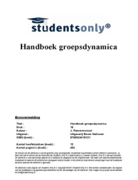 Groepsdynamica &lpar;samenvatting van het nieuwste druk&rpar;