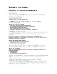Gedrag in organisaties H1 t&sol;m H8 &plus; 10&period;7 t&sol;m 10&period;11