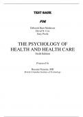 Test Bank For The Psychology of Health and Health Care A Canadian Perspective, 6th Edition by Gary Poole, Deborah Hunt Matheson, David N. Cox Chapter 1-12