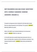 EMT READINESS 2023-2024 EXAM QUESTIONS  WITH CORRECT ANSWERS VERIFIED  ANSWERS GRADED A+