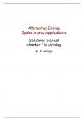Solutions Manual For Alternative Energy Systems 1st Edition Hodge