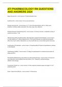 ATI PHARMACOLOGY RN QUESTIONS AND ANSWERS 2024