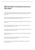 MHA 702 Chapter 13-15 Questions and Answers 100&percnt; Solved&period;