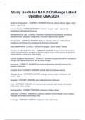 Study Guide for NAS 2 Challenge Latest  Updated Q&A 2024