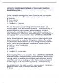 NURSING 101 FUNDAMENTALS OF NURSING PRACTICE  EXAM GRADED A&plus;