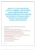 MSSC CLA TEST 2024 WITH  ACTUAL CORRECT QUESTIONS  AND VERIFIED DETAILED  ANSWERS |FREQUENTLY TESTED  QUESTIONS AND SOLUTIONS  |NEWEST |GUARANTEED  PASS|LATEST UPDATE