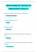 UNMC Pathology Test 1 Questions and  Verified Answers &vert; Passed &vert; A&plus;