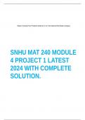 SNHU MAT 240 MODULE 4 PROJECT 1 LATEST 2024 WITH COMPLETE SOLUTION.