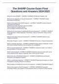 The SHARP Course Exam Final  Questions and Answers 2024&sol;2025