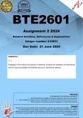 BTE2601 Assignment 2 (COMPLETE ANSWERS) 2024 (619951) - DUE 21 June 2024