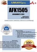 AFK1505 Assignment 3 (COMPLETE ANSWERS) 2024 (891321) - DUE 6 June 2024