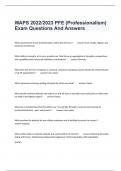 WAPS 2022/2023 PFE (Professionalism) Exam Questions And Answers