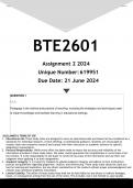 BTE2601 Assignment 2 &lpar;ANSWERS&rpar; 2024 - DISTINCTION GUARANTEED