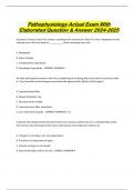 Pathophysiology Actual Exam With  Elaborated Question & Answer 2024-2025