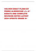 VOLVER ESSAY PLANS BY PEDRO ALMODOVAR ,4 x A* ESSAYS AND COMPLETE REVISION NOTES LATEST 2024 UPDATE GRADE A+ 