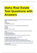 Idaho Real Estate Test Questions with Answers 